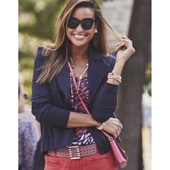 Womens Size M Cabi Chance Moto Jacket Navy EUC - Picture 1 of 7